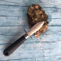 Нож устричный с чёрной ручкой